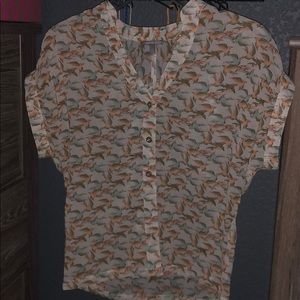 PRINTED SHORT SLEEVED BLOUSE